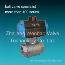 2 PC Female Threaded Stainless Stainless Pneumatic Ball Valve